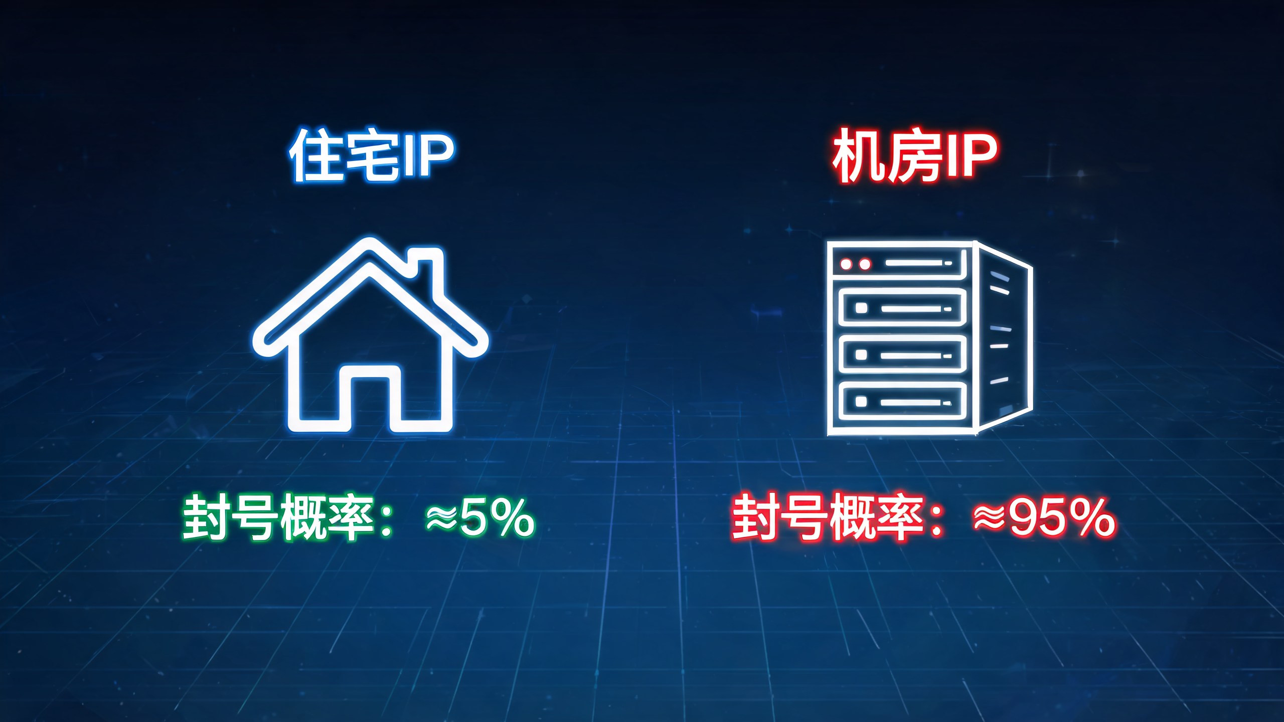 住宅IP和机房IP实测，封号概率差距巨大